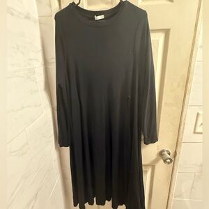 Rebdolls Classic Black Long Sleeve Dress with high slits on both sides size 5xl